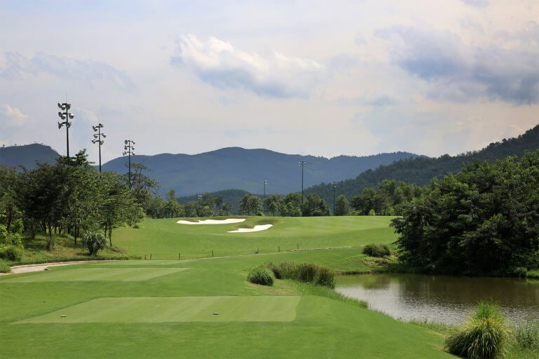 Image from the 1st Tee looking towards the green at Ba Na Hills Golf Club, Da Nang, Vietnam