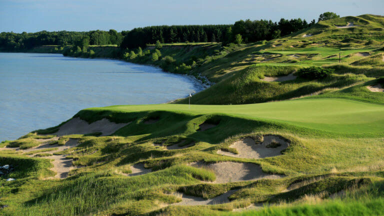 Image of the 4th green at Whistling Straits, Destination Kohler, Sheboygan, Wisconsin, USA