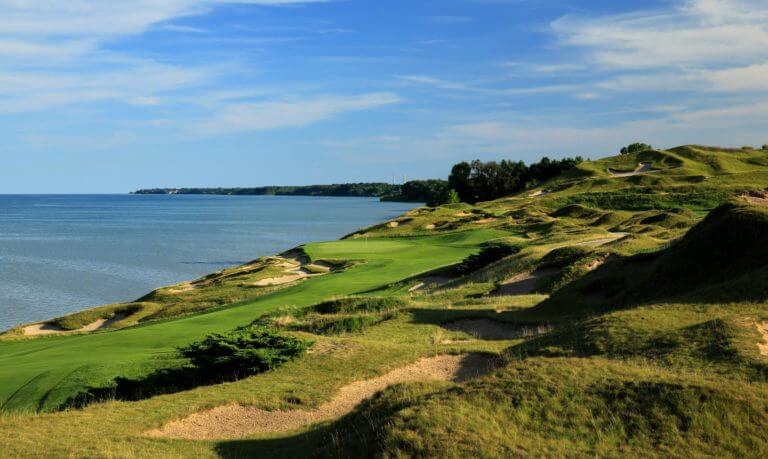 Image of the 4th hole on the Straits golf course,, Destination Kohler, Wisconsin, USA