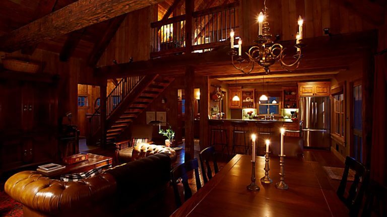 Image of the dining room within the Sandhill Cabin at Destination Kohler, Wisconsin, USA
