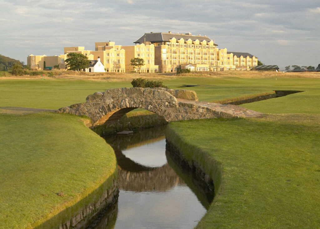 Image of the Swilcan Bridge in St Andrews, Scotland, United Kingdom