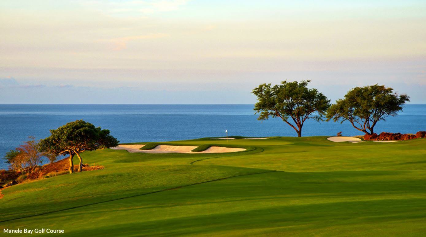 Landscape image of the Manele Bay Golf Course, Lanai, Hawaii, USA