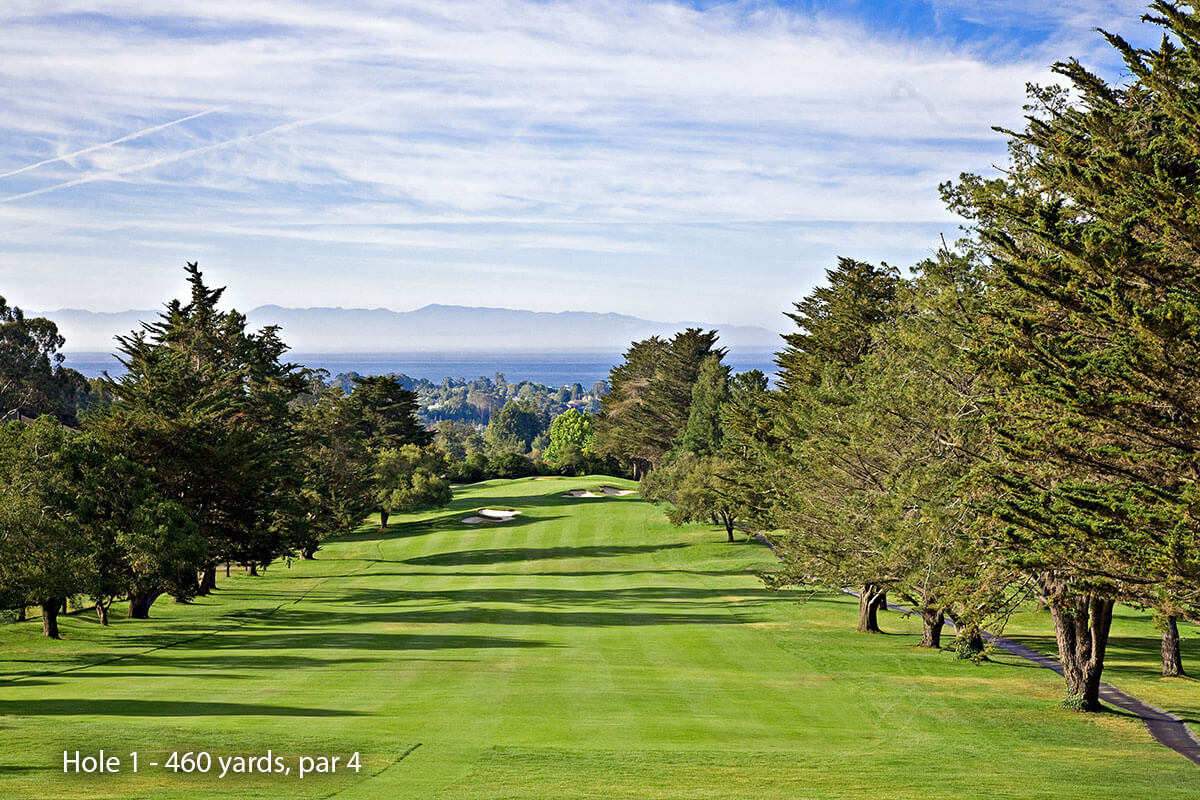 Image of the first straight hole on the Pasatiempo Golf Course, California, USA