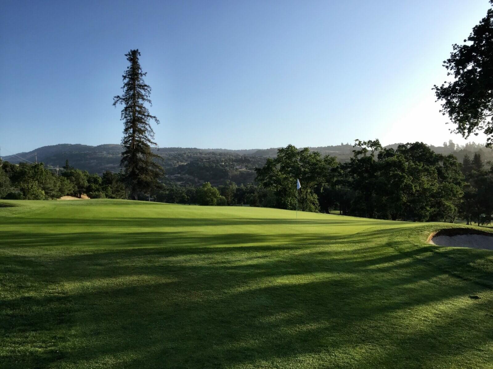The third green overlooks the surrounding countryside at Silverado North Course