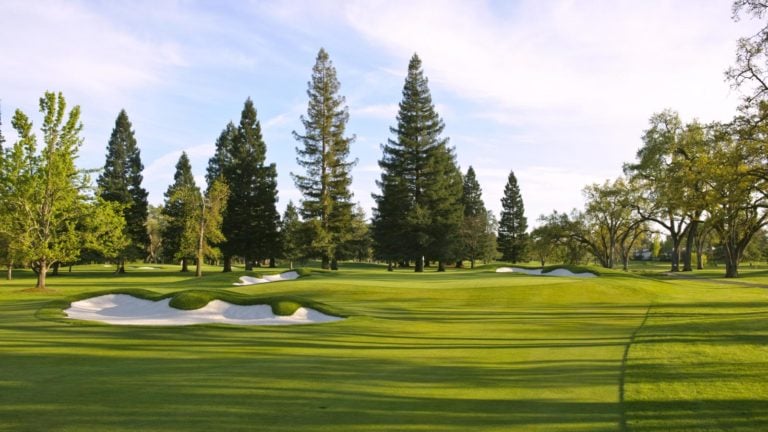 The South Course at Silverado features all trees and white-sand bunkers