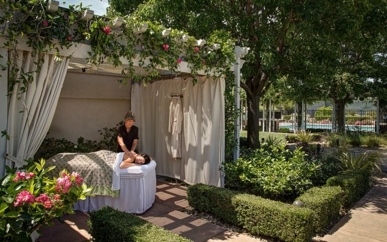 A woman receives a private massage at the Silverado Resort