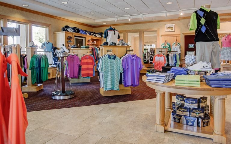 Interior view of a well-appointed pro-shop at Silverado Resort