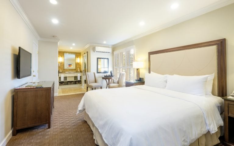 Interior view of a large bedroom at Silverado Resort