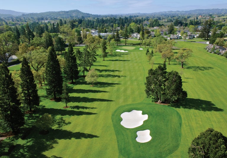Aerial view of the Silverado Golf Resort courses