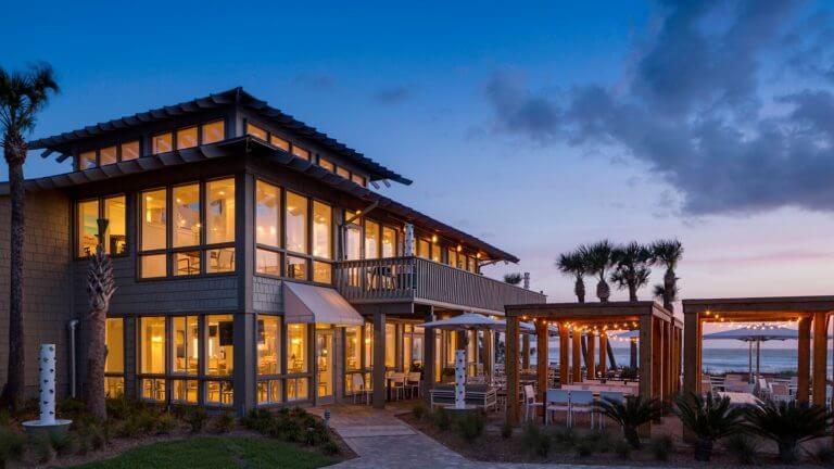 Twilight settles over the Cabana Beach Club at Sawgrass Marriott Golf Resort & Spa