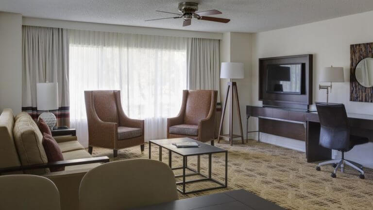Internal view of a spacious bedroom at Sawgrass Marriott Golf Resort & Spa
