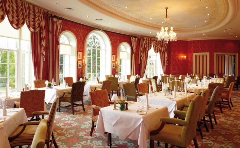 Interior view of the River Room Restaurant at The K Club Golf Resort