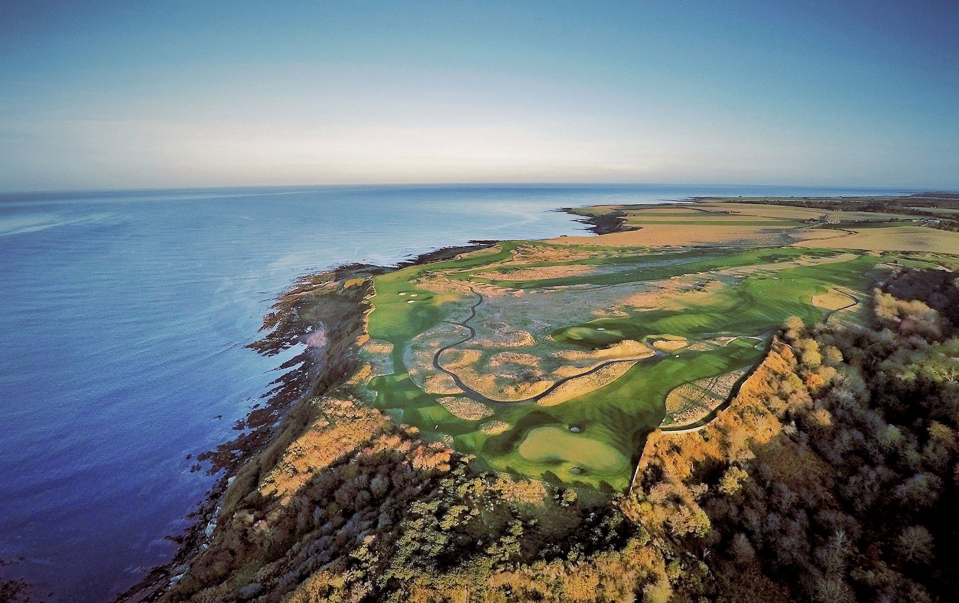 Aerial view of the Torrance and Kittocks Golf Courses at The Fairmont Hotel, St Andrews