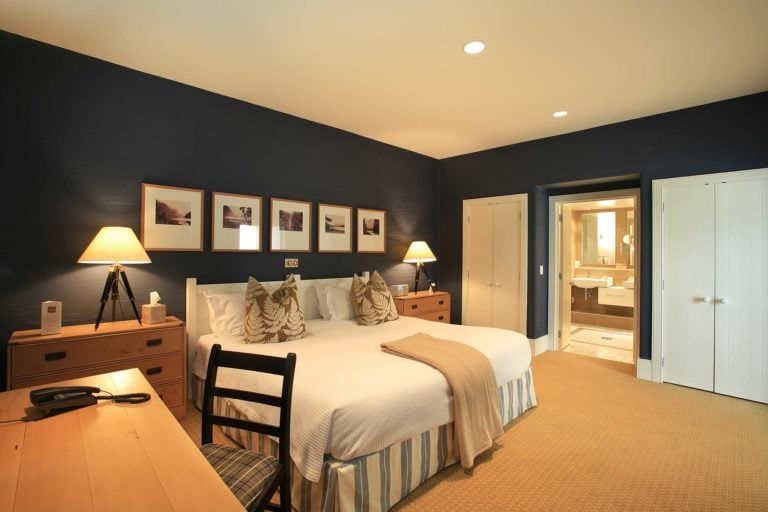 Image looking into a resort bedroom in New Zealand's Millbrook Golf Resort