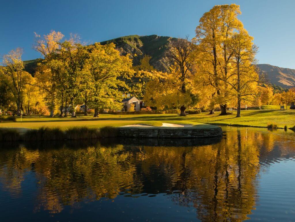 Image of autumn trees on the golf course in Arrowtown's Millbrook Resort