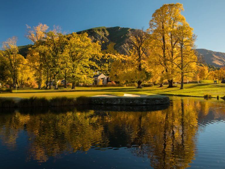Image of autumn trees on the golf course in Arrowtown's Millbrook Resort