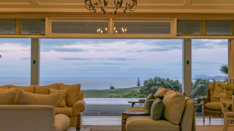 Landscape image of Matauri Bay from Kauri Cliffs Owner's Cottage