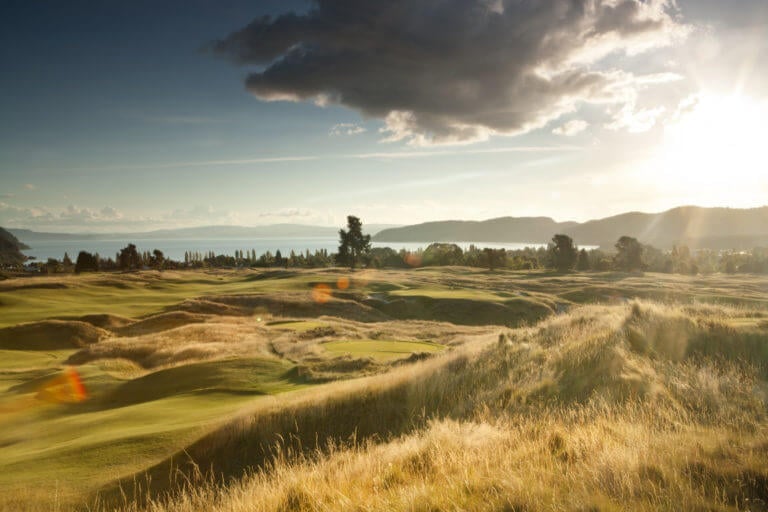 Image of the modern links golf course at The Kinloch Club, Taupo, New Zealand