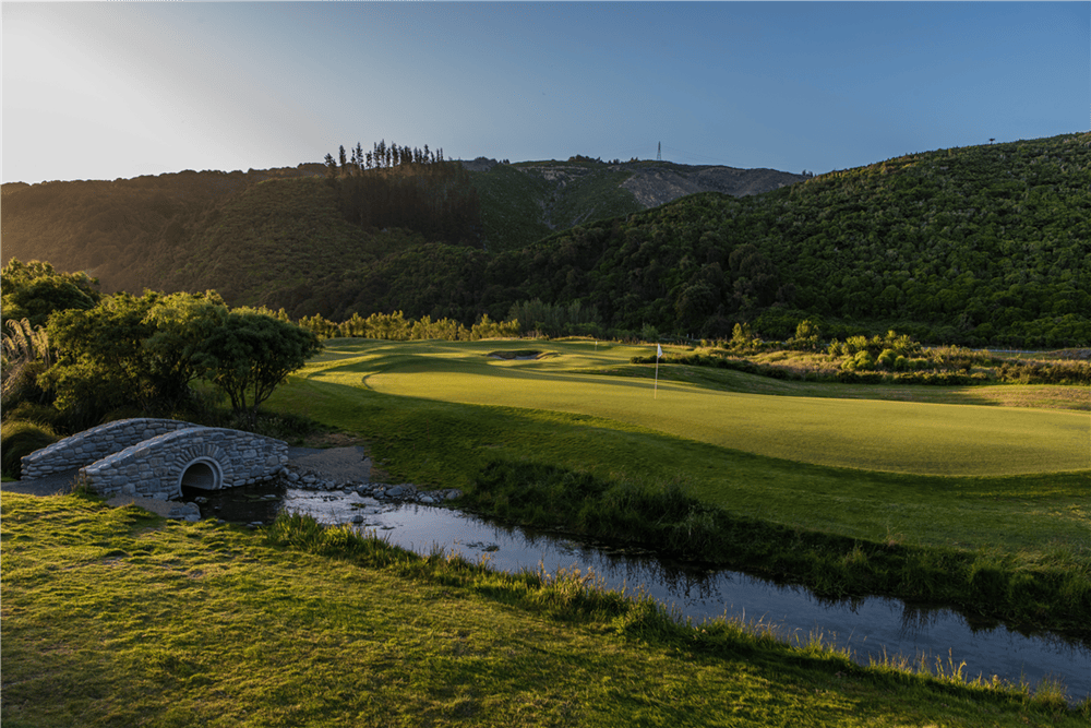 A stone bridge connect golf holes on the Royal Wellington Golf Club Course