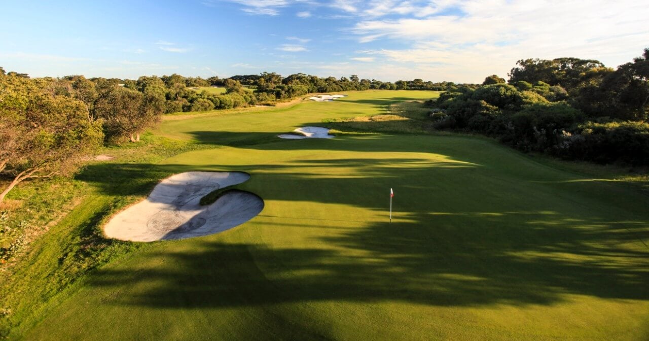 Long shadows fall over the Royal Melbourne West Golf Course