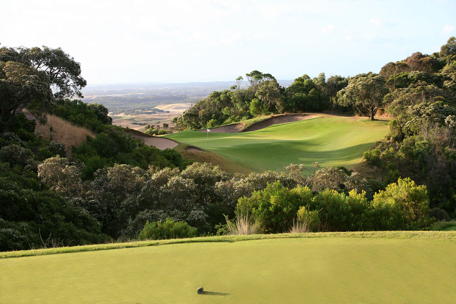 The par 3 sixteenth hole at The National Old Course