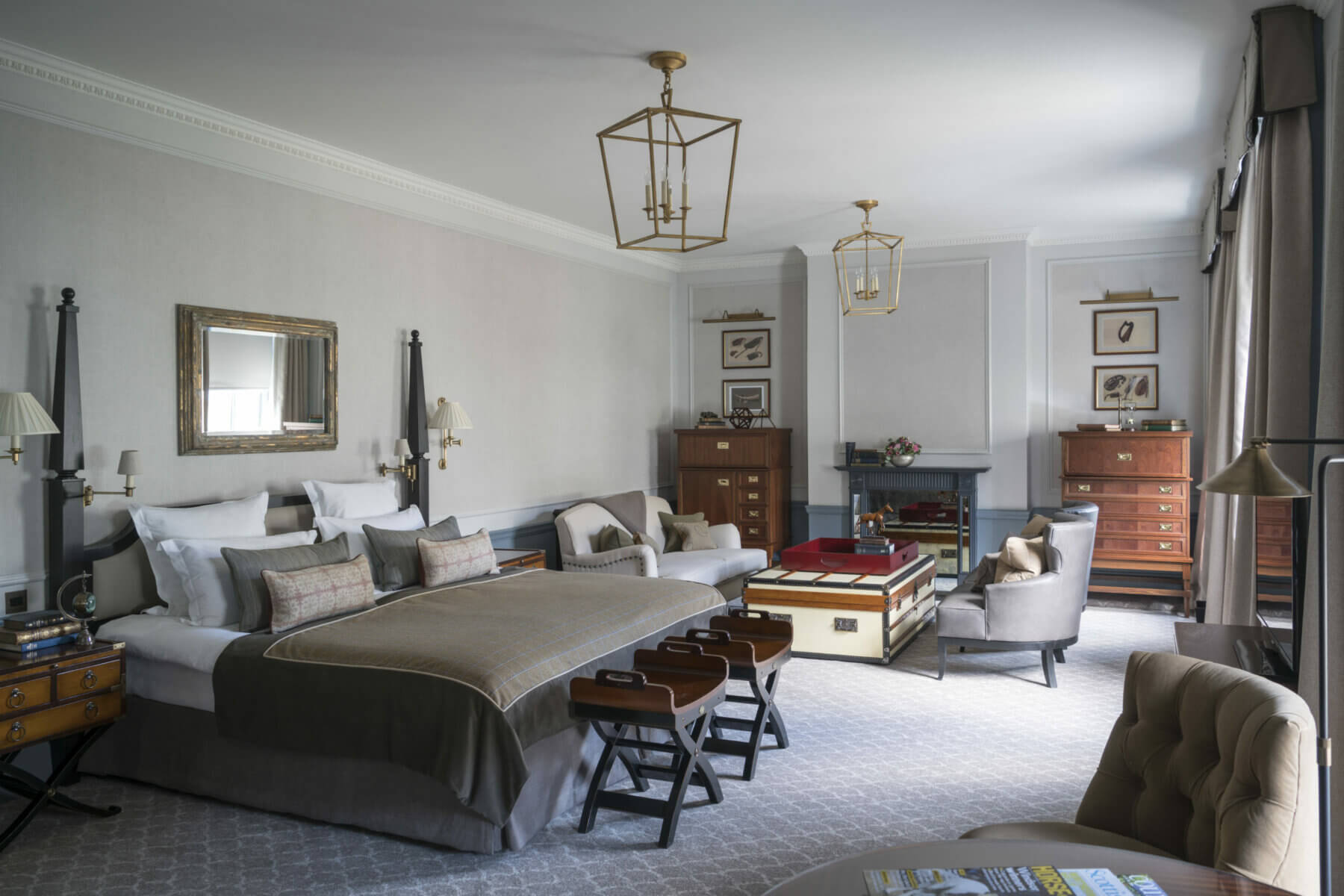 Large living area and king bed adorn the luxury sovereign room