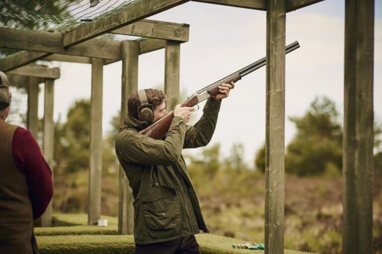 A man partakes in the recreational shooting activity at Gleneagles Resort