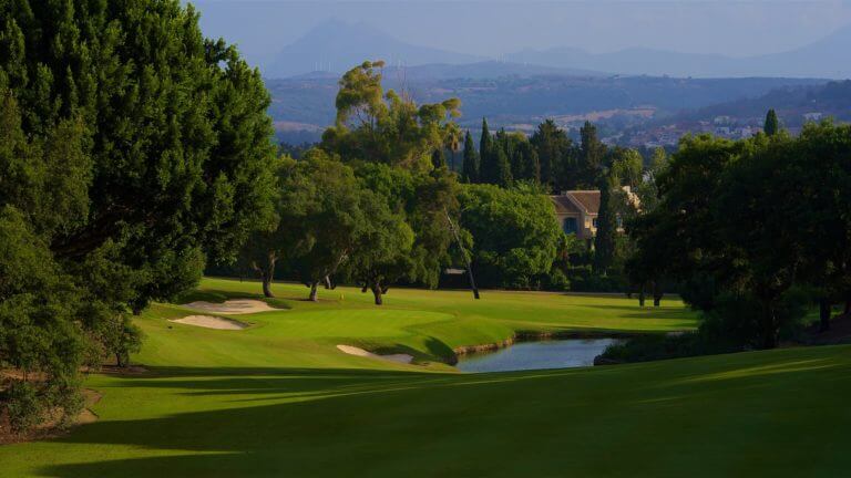 Landscape view of the golf course overlooking surrounding countryside