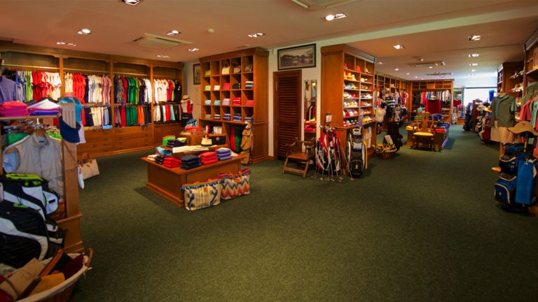 Interior of the well-stocked Pro golf shop