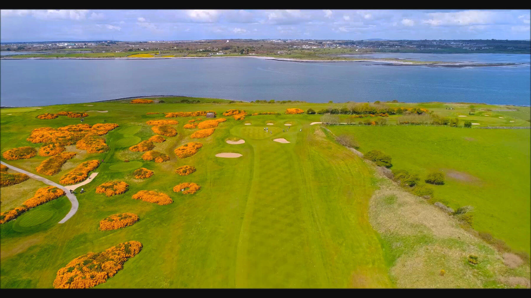 Organ gorse flanks the third fairway at Galway Bay