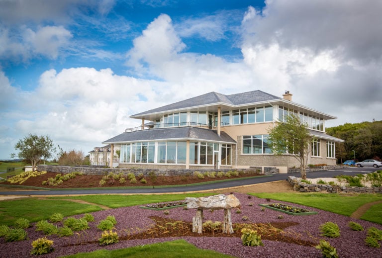 The Hamptons-style clubhouse at Galway Bay Golf Resort