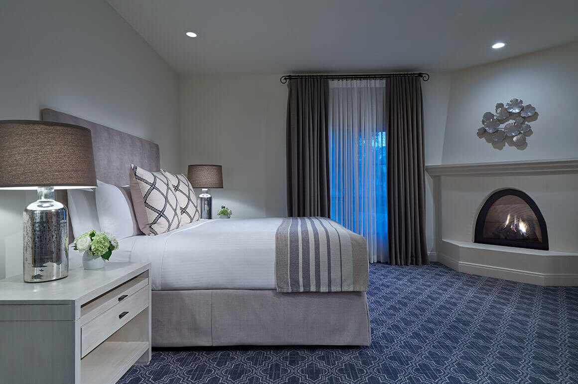 A large King bed awaits golfers at Ojai Valley Inn