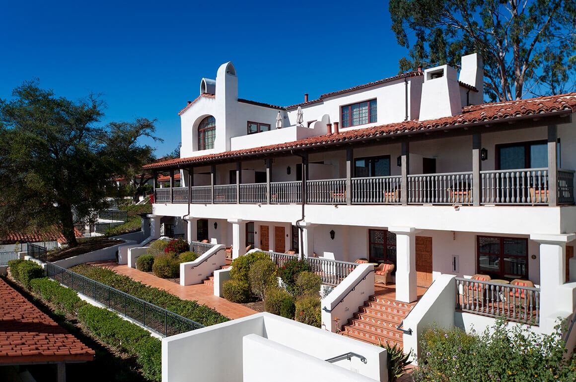 Exterior view of the guest-room building at Ojai Valley Inn