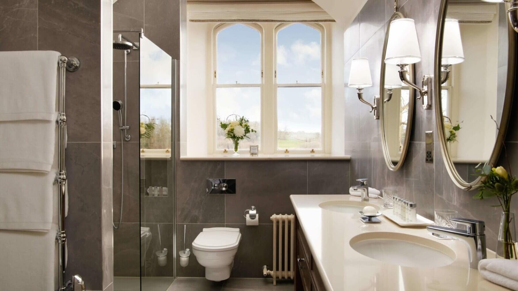Interior view of a bathroom at Dromoland Castle