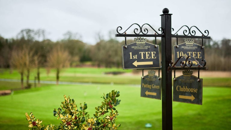 Signs show the way around Dromoland Castle's golf complex