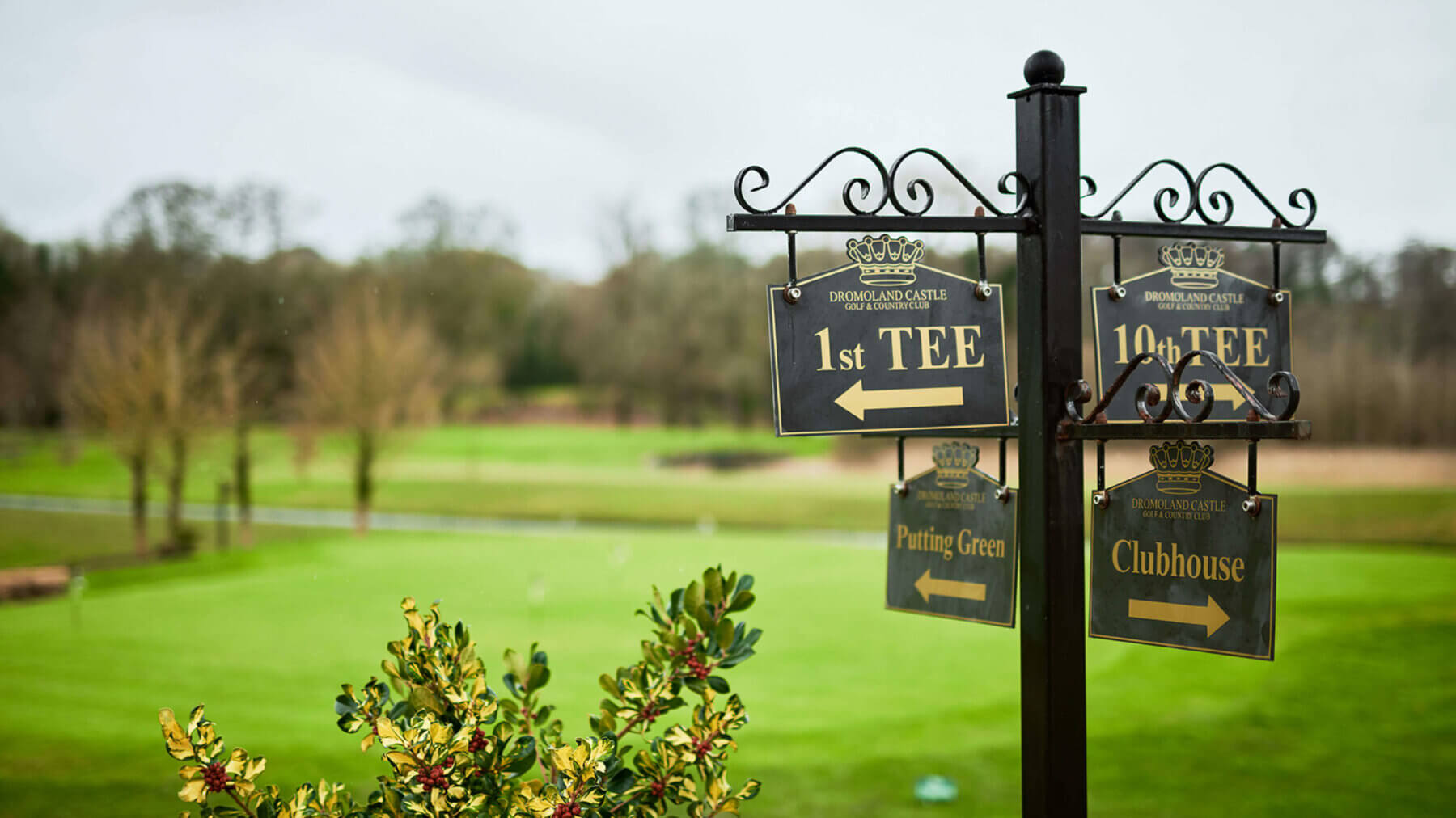 Signs show the way around Dromoland Castle's golf complex