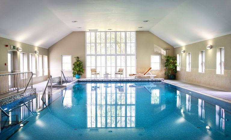 Indoor pool and jacuzzi awaits guests at Dromoland Castle Hotel