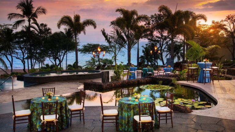Sunset seating area available to staying guests at Westin Hapuna Beach Resort