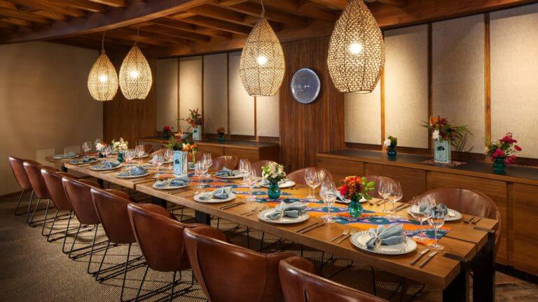 Private dining table available to groups at Meridia restaurant at Westin Hapuna Beach Resort