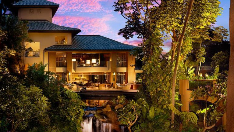 Gardens envelop much of the Four Seasons Resort in Lanai