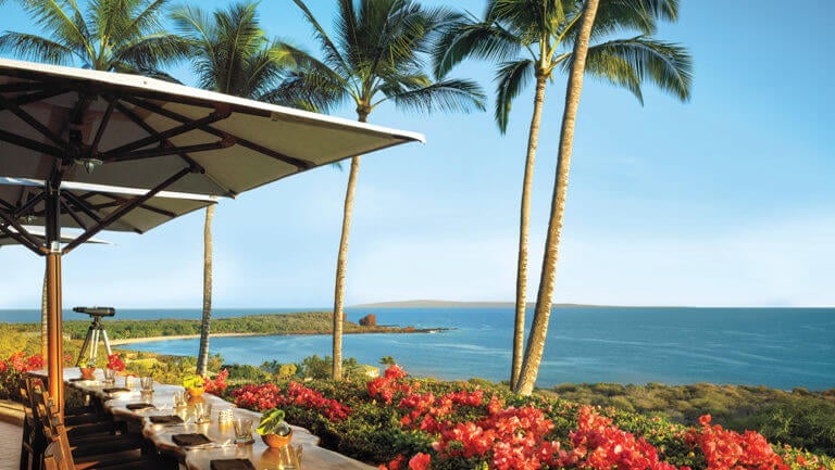 Pacific Ocean Views greet guests at the Four Seasons Resort restaurants