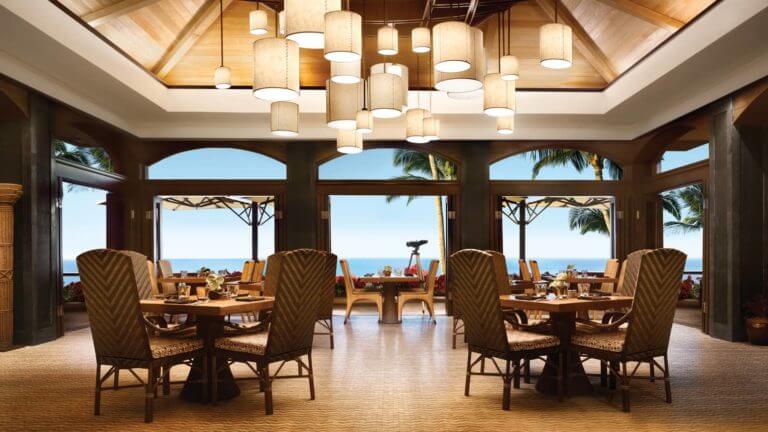 Views Restaurant at Manele Bay features panoramic Pacific Ocean views
