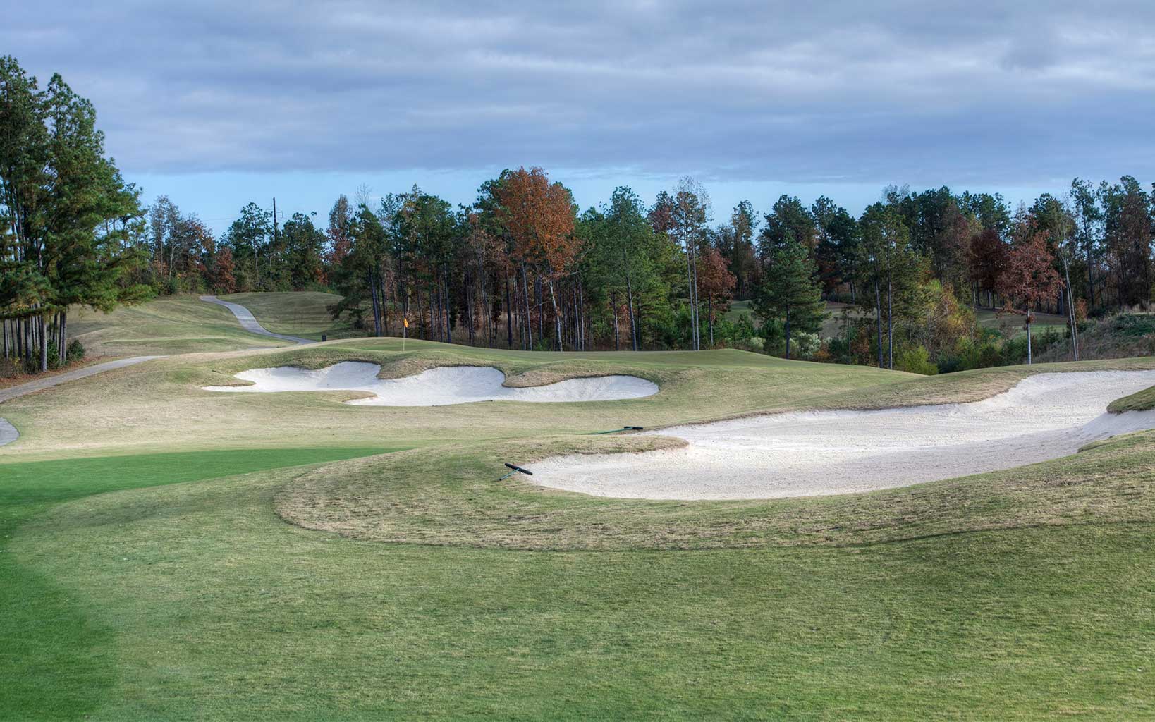 Large bunkers characteristic of Robert Trent Jones feature on the Mindbreaker course