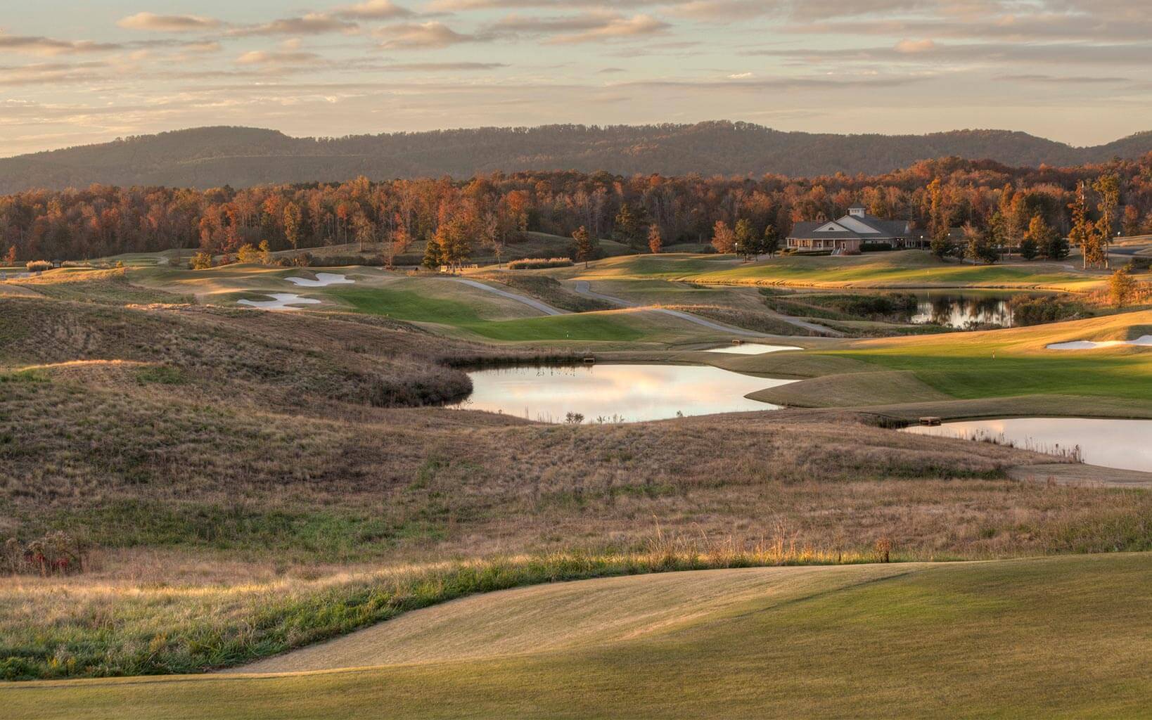 Autumn turns trees red and yellow at Silver Lakes Golf Course