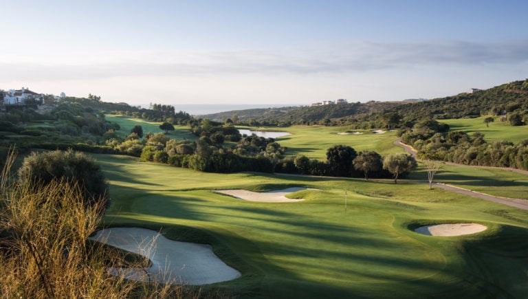 Golf holes overlooking the Mediterranean Sea