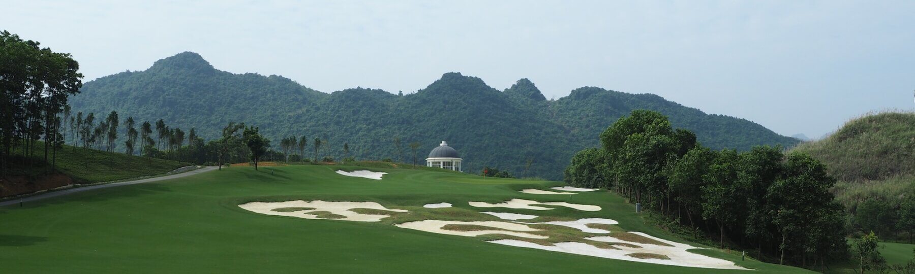 Panoramic view of a Roman-styled kiosk at Stone Valley