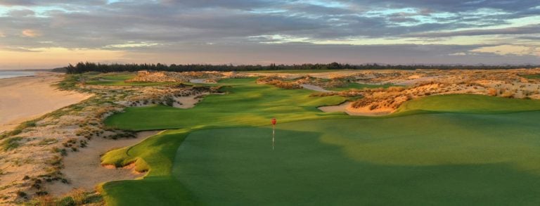 Panoramic view of the golf course layout at Hoiana