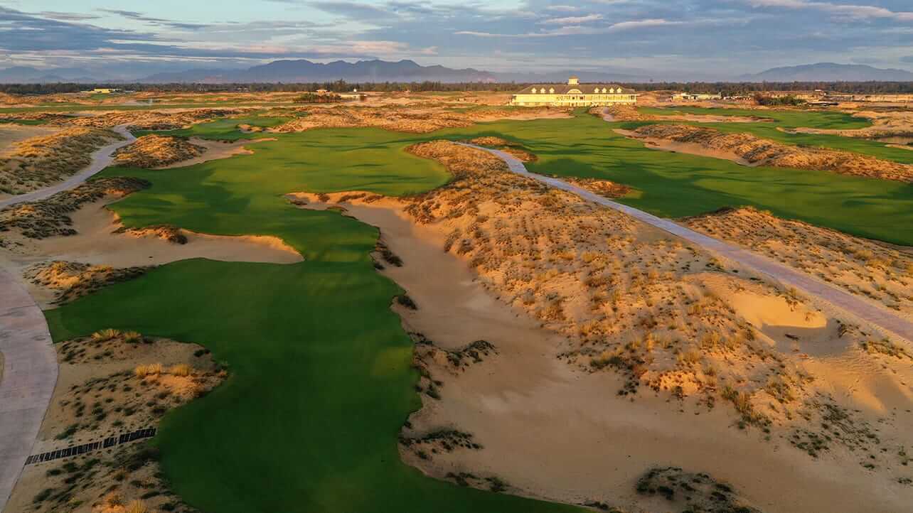 Aerial view of the clubhouse