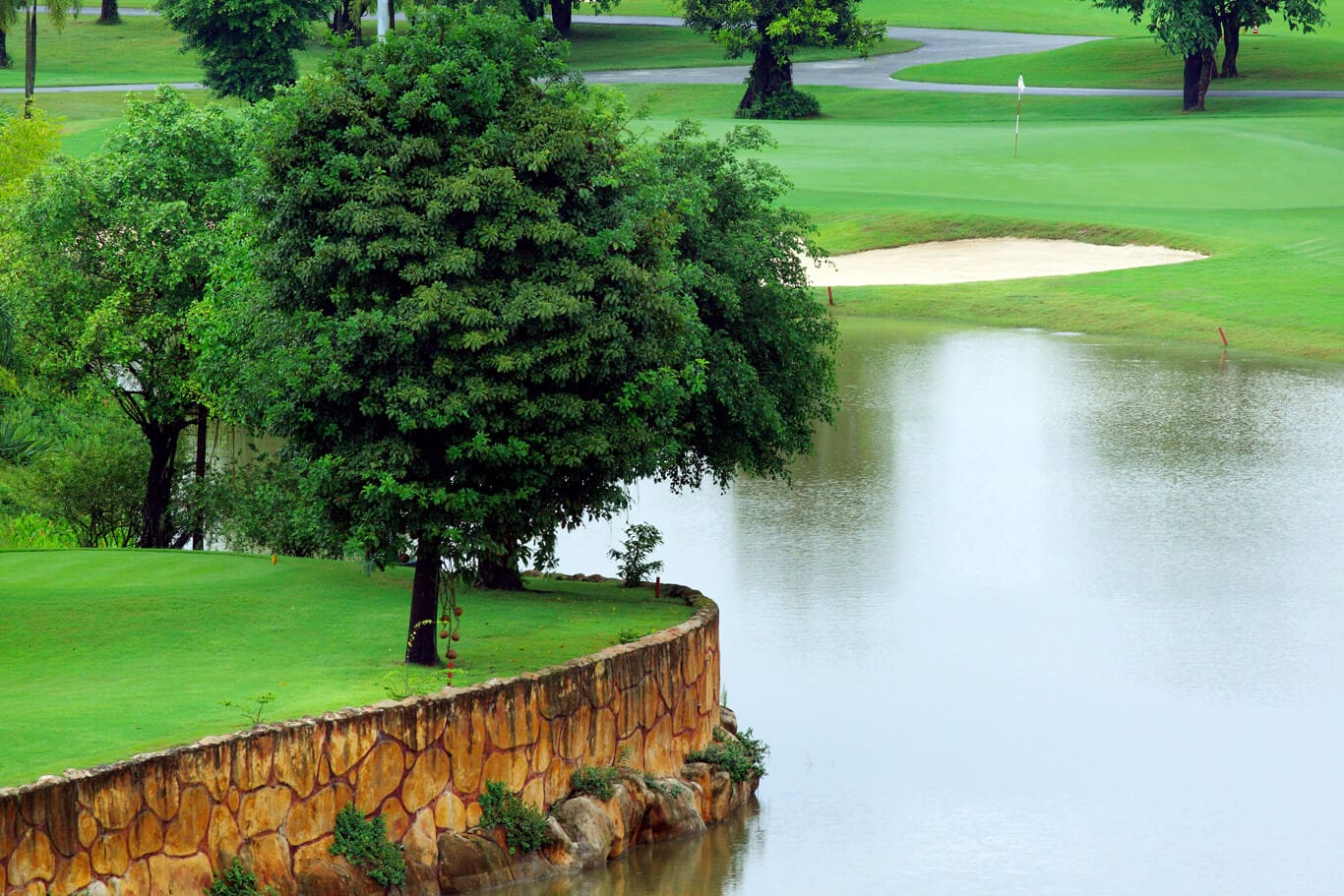 Lakes feature everywhere on the golf course at Long Thanh Golf Club