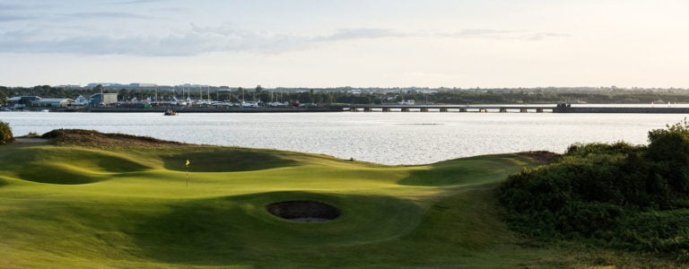Overlooking a nearby harbour from The Island Golf Club, Dublin